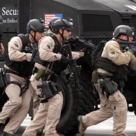 Militaires, police ICE en intervention